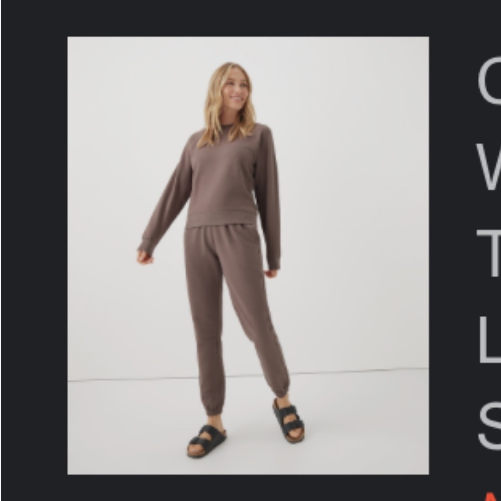 Women’s deep taupe essential loopback terry sweatpants